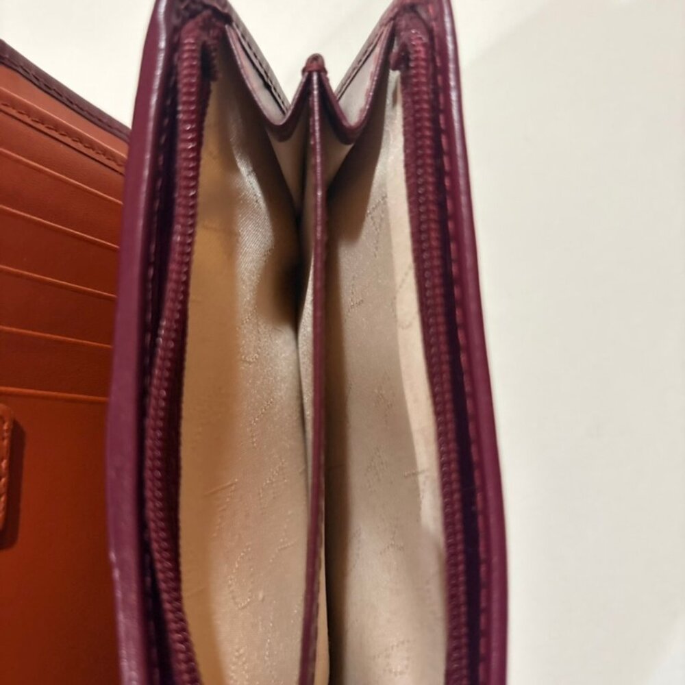 Radley London Scottie Dog Leather Wallet Zip Around Burgundy - Picture 10 of 12